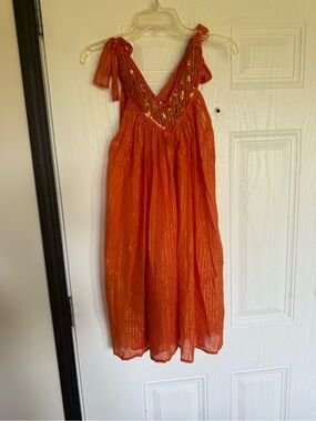 2 for $15 sale: Orange cotton connection unlined a-line sheath beach dress